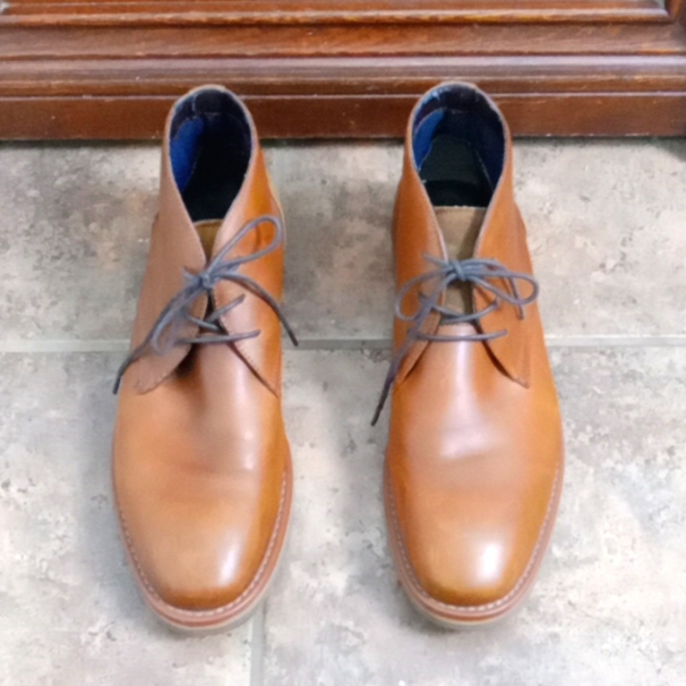 Aldo Men's Brown Leather & Tan Suede Tie Up Ankle Boot Shoes 8 - Picture 7 of 16